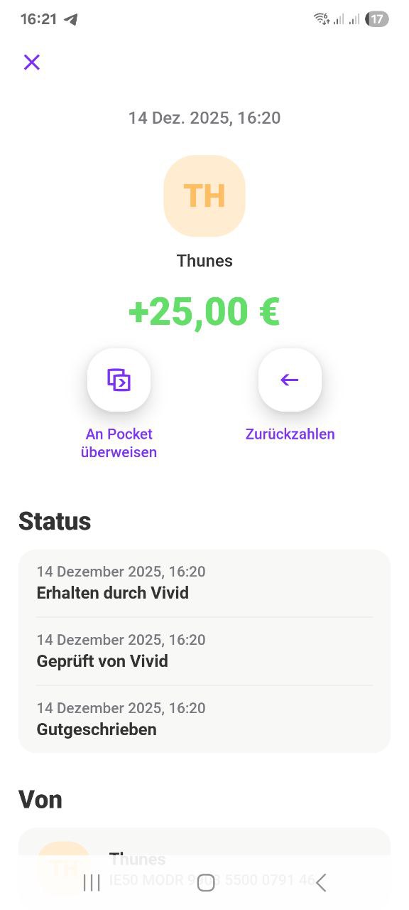 Bewertung / Auszahlung